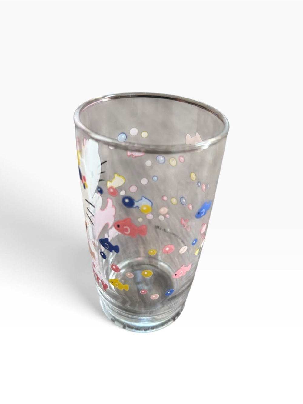 Vintage Hello Kitty Pink Floral Clear Drinking Glass - Picture 3 of 6